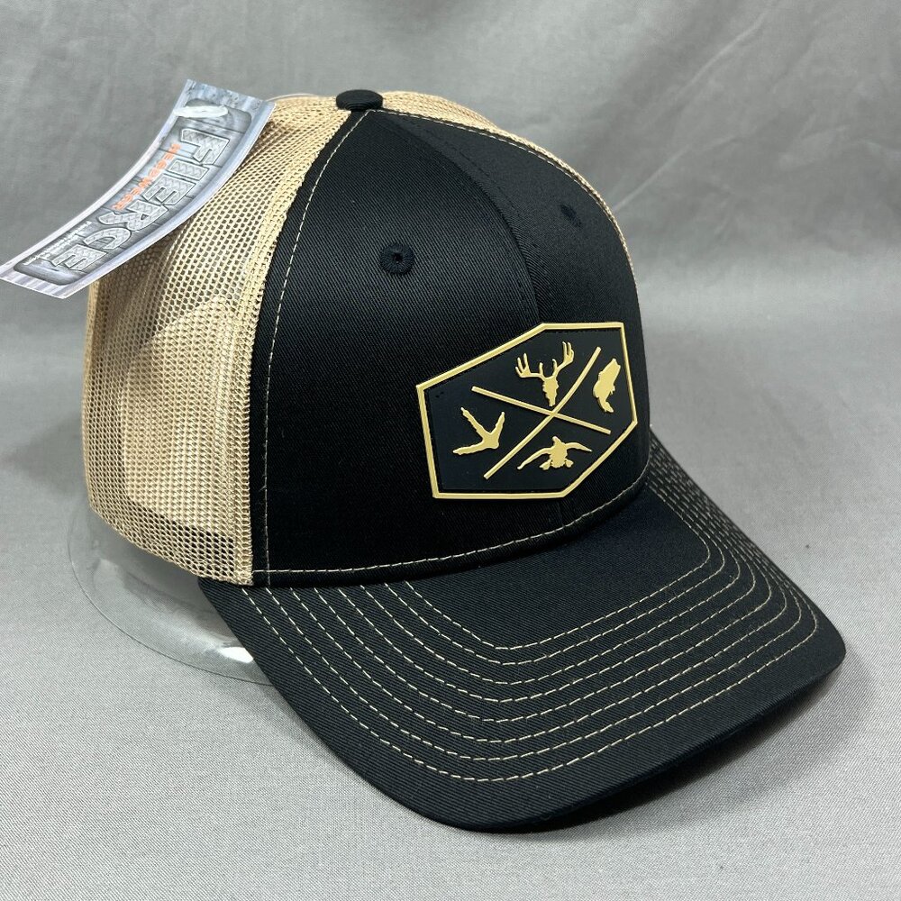 Fierce Outdoor Snapback Hat Black Trucker Mesh Fishing Hunting Patch Logo Mens